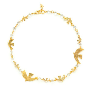 法国cecile jeanne和平鸽项链锁骨链欧洲小众轻奢个性颈链choker